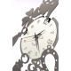 Orologio da parete in metallo moderno con cornetti, gufi e quadrifogli