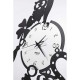 Orologio da parete in metallo moderno con cornetti, gufi e quadrifogli