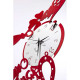Orologio da parete in metallo moderno con cornetti, gufi e quadrifogli