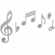 Appendiabiti per ingressi in legno con note musicale intagliate a laser