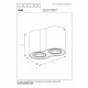 Faretto rotondo struttura moderna in alluminio con doppio diffusore orientabile