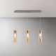 Lampada a sospensione moderna a 3 luci struttura in metallo diffusore in vetro