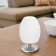 Lampada da tavolo in metallo con diffusore in vetro in stile moderno
