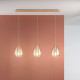 Lampada a sospensione con 3 diffusori in vetro dalle linee moderne