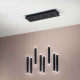 Lampada a sospensione a LED con 8 diffusori dalle linee moderne ed eleganti
