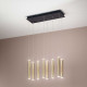 Lampada a sospensione a LED con 8 diffusori dalle linee moderne ed eleganti