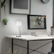 Lampada da tavolo a led con diffusore in vetro e struttura in metallo