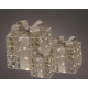 Decoro natalizio scatola regalo media in metallo con 20 led