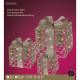 Decoro natalizio scatola regalo piccola in metallo con 15 led