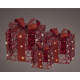 Decoro natalizio scatola regalo medio in metallo con 20 led