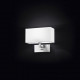 Applique moderna da camera cromo spazzolato con paralume in pvc