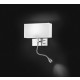 Applique con braccio a LED cromo spazzolato per camera da letto lato destro
