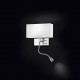 Applique con braccio a LED cromo spazzolato per camera da letto lato sinistro