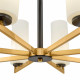 Lampadario medio con otto diffusori in vetro in stile moderno