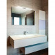 Applique per bagno grande a LED in metallo cromo lucido e diffusore in acrilico
