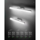 Applique per bagno grande a LED in metallo cromo lucido e diffusore in acrilico