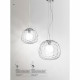 Sospensione di design moderno in cromo lucido con diffusore in vetro piccola