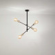 Plafoniera moderna con 4 lampadine orientabili in metallo verniciato
