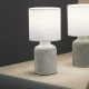 Lampada da tavolo design moderno in ceramica con paralume in tessuto