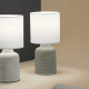 Lampada da tavolo design moderno in ceramica con paralume in tessuto