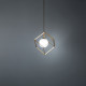 Illuminazione a sospensione in metallo verniciato diffusore sferico in vetro