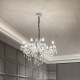 Lampadario in metallo 8 braccia in vetro soffiato pendagli decorati in vetro