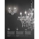 Lampadario in metallo 5 braccia in vetro soffiato pendagli decorati in vetro
