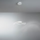 Lampada a sospensione LED in metallo diffusore in acrilico con microincisioni