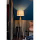 Lampada da Terra in stile moderno con base in legno e diffusore in tessuto
