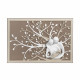 Quadro moderno grande in legno con albero della vita e la sacra famiglia