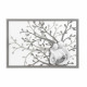 Quadro moderno grande in legno con albero della vita e la sacra famiglia