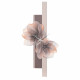 Orologio da parete moderno in legno verticale con decorazione floreale