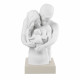 Scultura da tavolo con base colorata con raffigurazione "famiglia abbracciata"