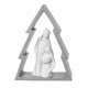 Decorazione natalizia con albero di natale piccolo e la natività