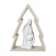 Decorazione natalizia con albero di natale piccolo e la natività