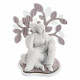 Scultura da tavolo moderna stilizzato con sacra famiglia e albero della vita