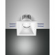 Faretto da incasso quadrato con struttura in alluminio e lampadina a LED