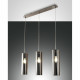 Lampada a sospensione moderna a 3 luci struttura in metallo diffusore in vetro