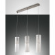 Lampada a sospensione moderna a 3 luci struttura in metallo diffusore in vetro