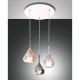 Lampada a sospensione a 3 luci moderna struttura in metallo e diffusore in vetro