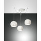 Lampada a sospensione 3 luci con struttura in metallo e diffusore in ceramica