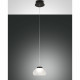Lampada a sospensione a LED moderna in metallo diffusore in vetro soffiato