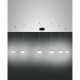 Lampada a sospensione a 6 luci a LED in metallo con diffusore in vetro soffiato
