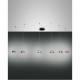 Lampada a sospensione a 6 luci a LED in metallo con diffusore in vetro soffiato