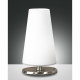 Lampada da comodino in metallo con paralume in vetro dal design moderno