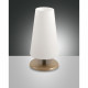 Lampada da comodino in metallo con paralume in vetro dal design moderno