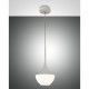 Lampada a sospensione moderna in metallo con diffusore in vetro soffiato