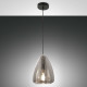Lampada a sospensione singola con diffusore in vetro dalle linee moderne