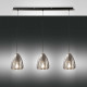 Lampada a sospensione con 3 diffusori in vetro dalle linee moderne