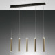 Lampada a sospensione a LED con 5 diffusori dalle linee moderne ed eleganti